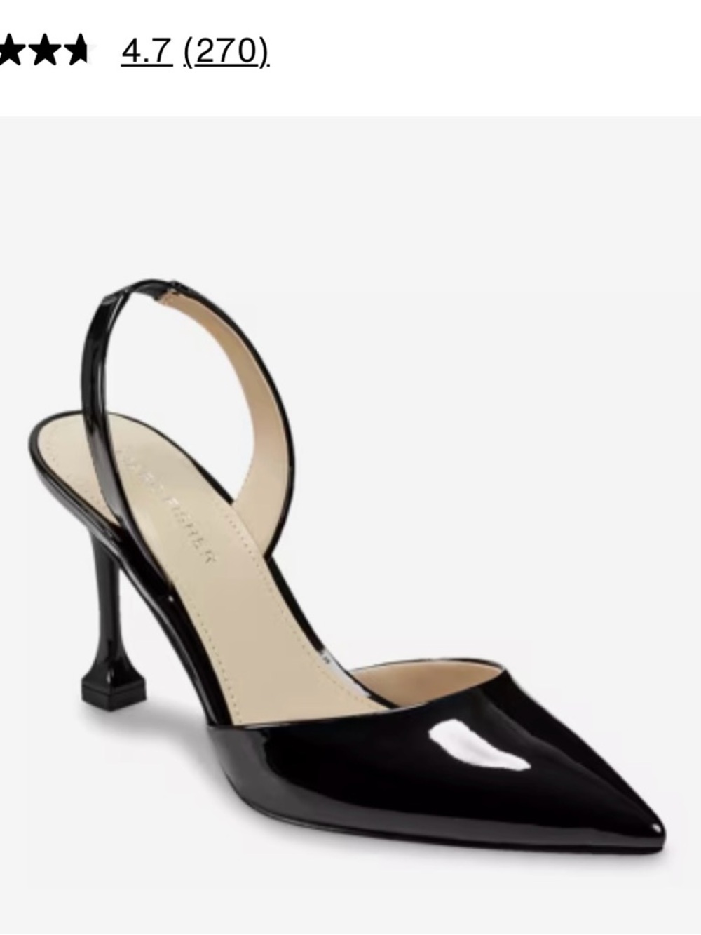 Marc Fisher Black Patent Slingback Heels